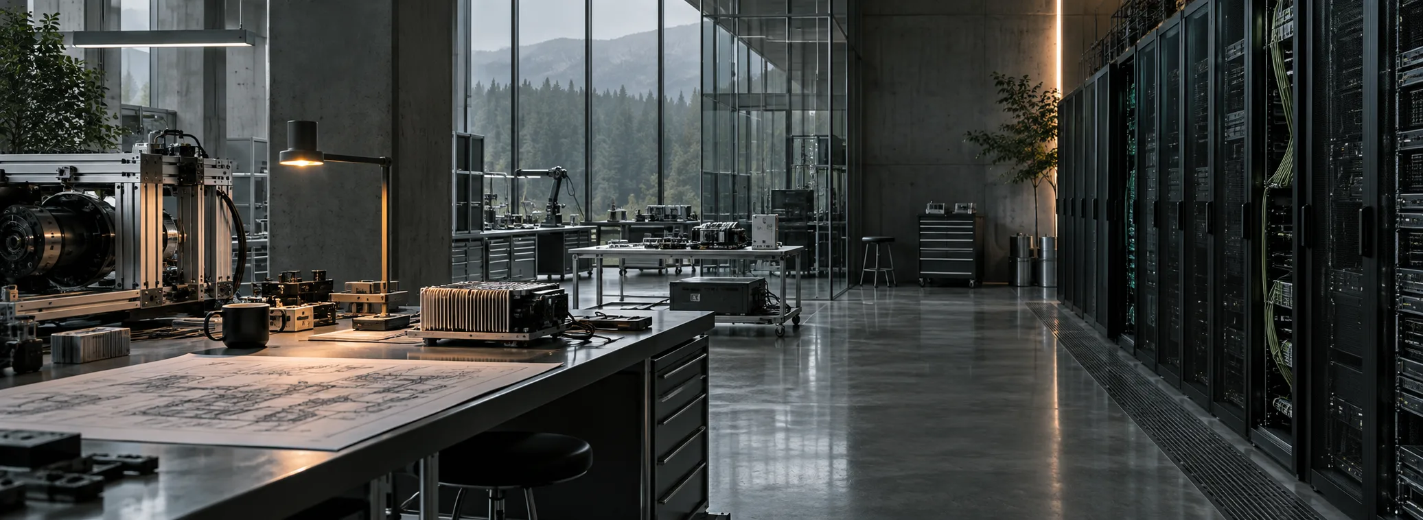 AI systems engineering laboratory beside production compute infrastructure